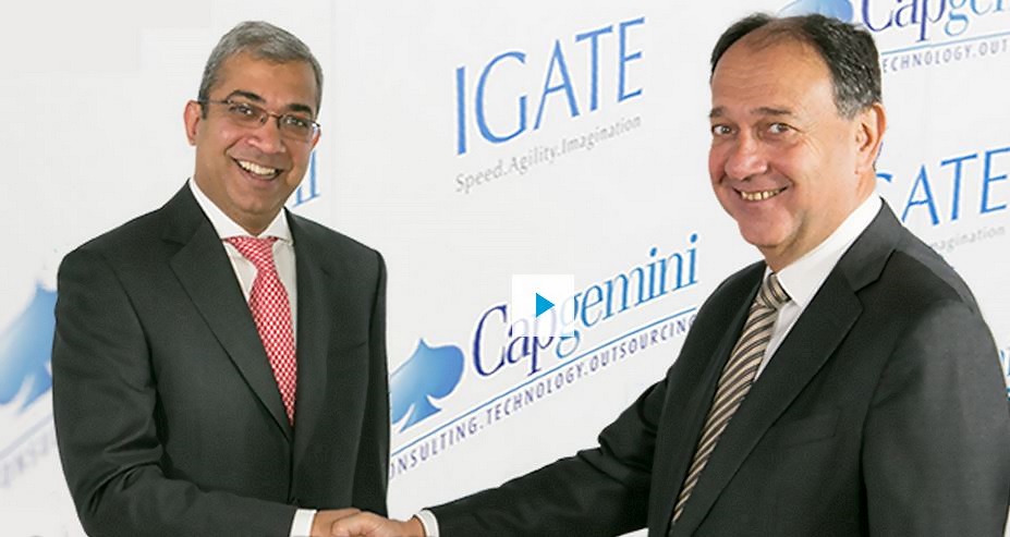 Ashok Vemuri, CEO da iGate e Paul Hermelin (a esquerda), hairman e  CEO da Capgemini